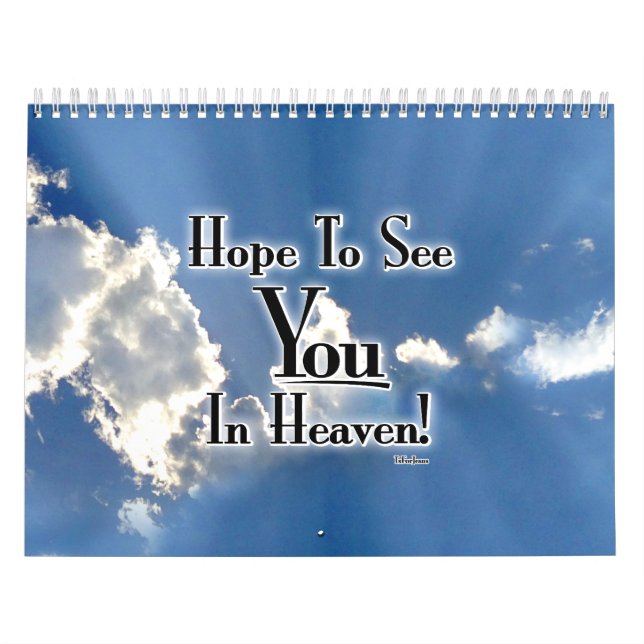 Calendário Espero ver você no céu! com nuvens (Capa)