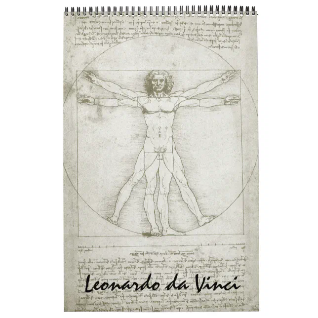 Calendário Esquemas e desenhos de arte Leonardo da Vinci