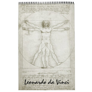 Calendário Esquemas e desenhos de arte Leonardo da Vinci