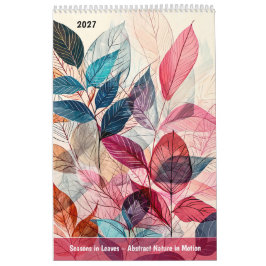 Calendário Estações em Folhas – Natureza Abstrata em Moviment
