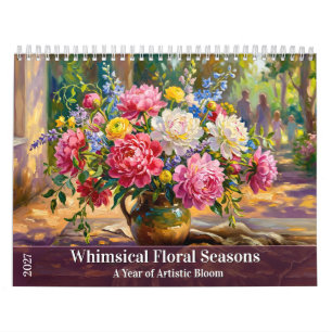 Calendário Estações Florais Caprichosas - Um Ano de Arte