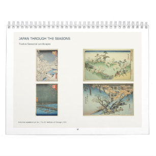 Calendário Estações Ukiyo-e Doze Impressões de Paisagens Japo