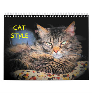 Calendário Estilo 2 do gato do DJ