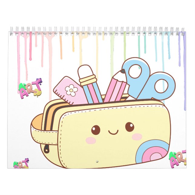 Calendário Estojo de Lápis Kawaii Fofo (Capa)