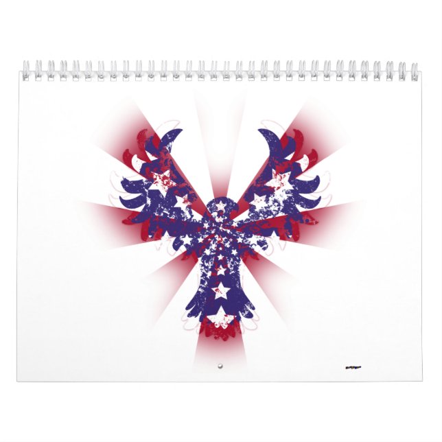 Calendário Estrelas e Stripes de Águia Americanas (Capa)