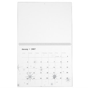 Calendário Estrelas Modernas Personalizadas 28 cm L x 36 cm L