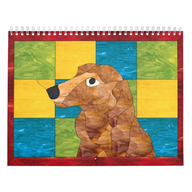 Calendário Eu amo Dachshunds diminutos do cabelo longo 12 mo (Capa)