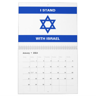 Calendário Eu mantenho com Israel um texto personalizado band