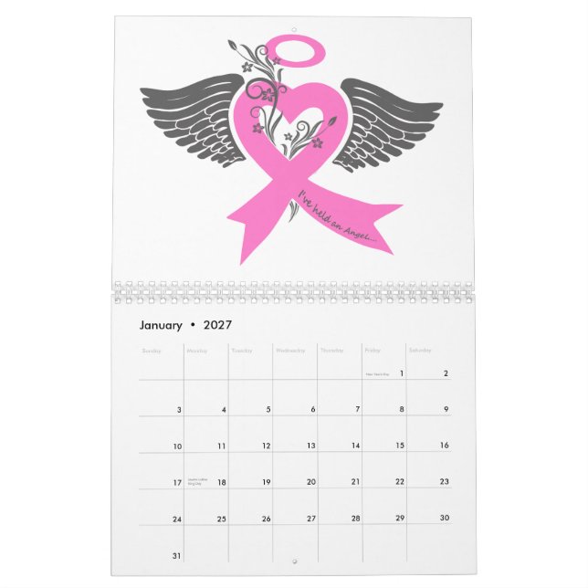 Calendário Eu tenho um anjo (Cancer da mama) (Jan 2027)