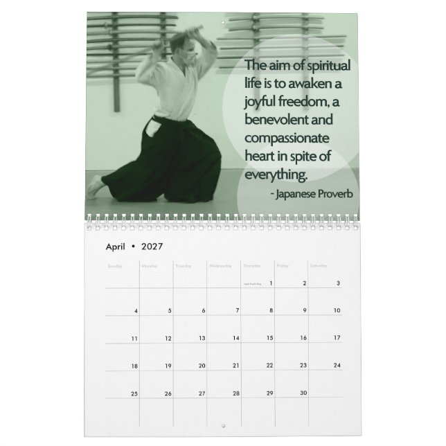 Calendário Eugene Aikikai 2026 Calendar (Abr 2027)