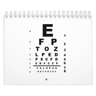 Calendário Exame do Gráfico de Teste de Olhos