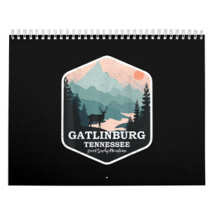 Calendário Excelente de Gatlinburg Tennessee Montanhas Enfuma