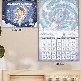 Calendário Explorador do Espaço Sideral Personalizado para Cr