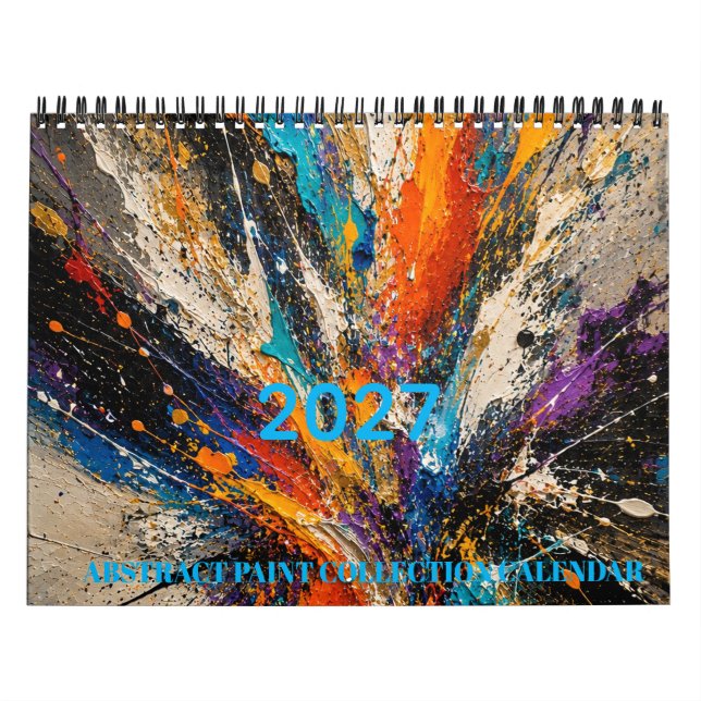 Calendário Explosão de Pintura Abstrata 2027 (Capa)