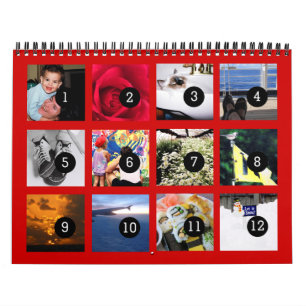 Calendário Facilmente como 1 a 12 Design no seu próprio cale