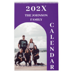 Calendário Família de 14 Fotos Personalizadas Modernas Simple