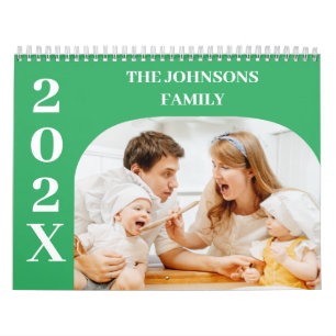 Calendário Família de 14 Fotos Personalizadas Modernas Simple