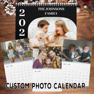 Calendário Família de 14 Fotos Personalizadas Modernas Simple