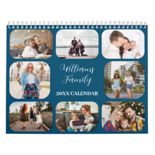 Calendário Família de 21 Fotos Personalizadas Modernas Simple