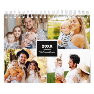 Calendário Família de Colagem de Fotos Simples 2022