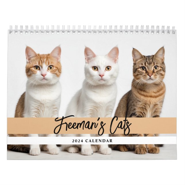 Calendário Família de Fotos de Cat Personalizada e Bonita (Capa)