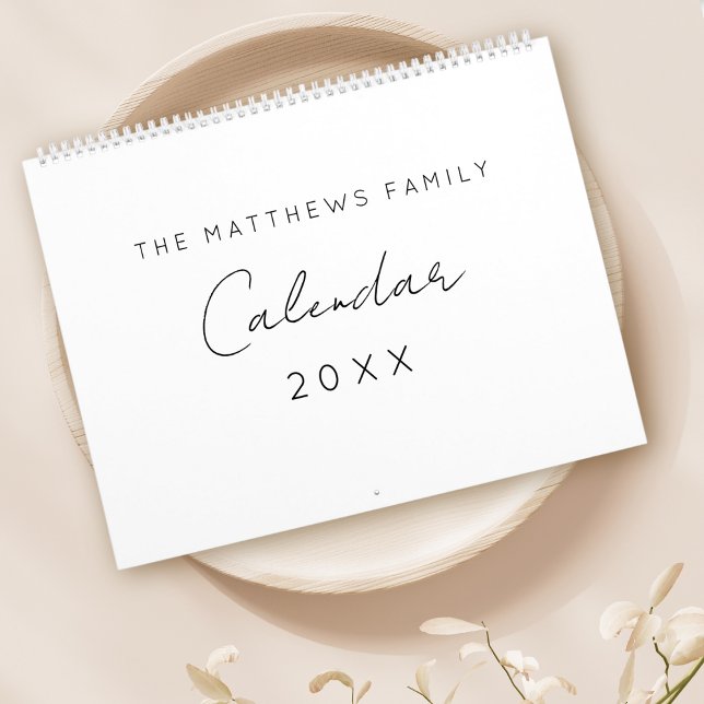 Calendário Família Mínima Simples de Escrevendo de Script (Criador carregado)