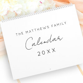 Calendário Família Mínima Simples de Escrevendo de Script