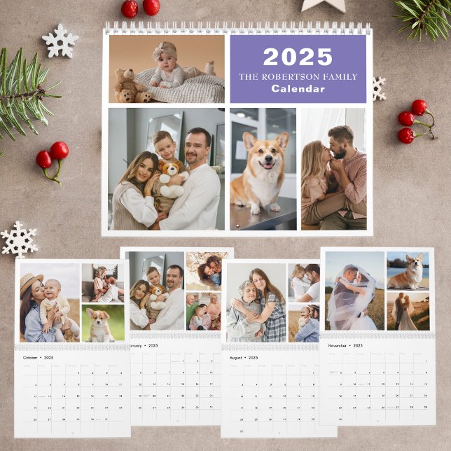 Calendário Família Moderna de Colagem Personalizada - 40 Foto (Criador carregado)