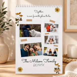 Calendário Família Moderna Foto Personalizada Mínima
