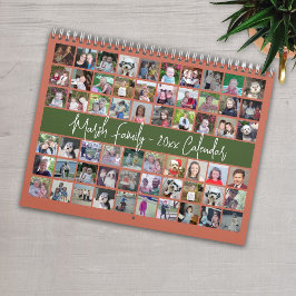 Calendário Família Moderna Personalizada Olive Terra Cotta - 