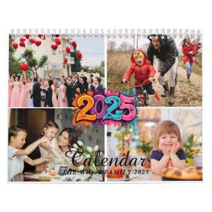 Calendário FAMÍLIA Personalizada 4 Simples 2025