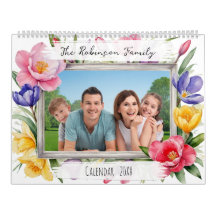 Família Personalizada Foto Colorido Floral