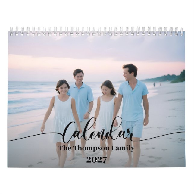 Calendário Familiar Personalizado Simples Moderno  (Capa)