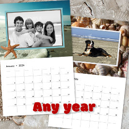 Calendário Famílias Fotografias Praia Oceano Costeiro