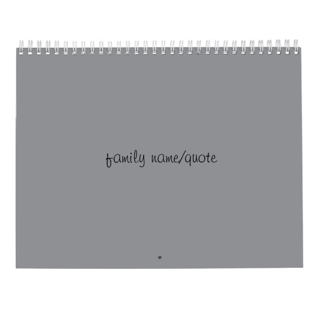 Calendário Family Customisable Calendar (Verso)