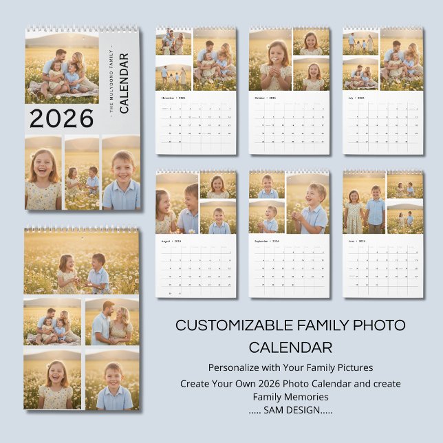 Calendário Family Memories 2026 Photo Calendar | Cherish Ever (Criador carregado)
