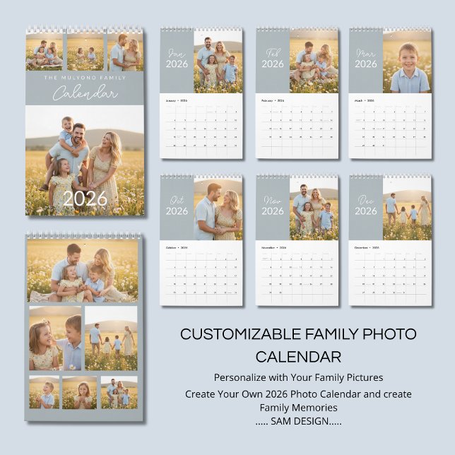 Calendário Family Photo Calendar 2026 – A Year Full of Love (Criador carregado)
