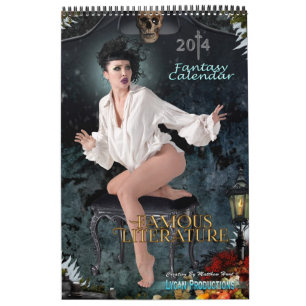 Calendário famoso 2014 da literatura das produç