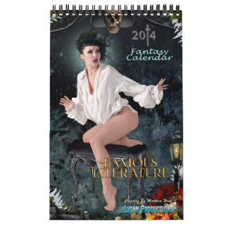 Calendário famoso 2014 da literatura das produções