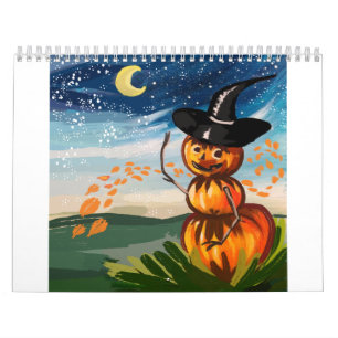 Calendário fantasia fofa de halloween