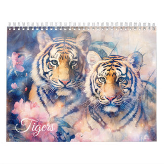 Calendário Fantasy Tigers in Abstract Style