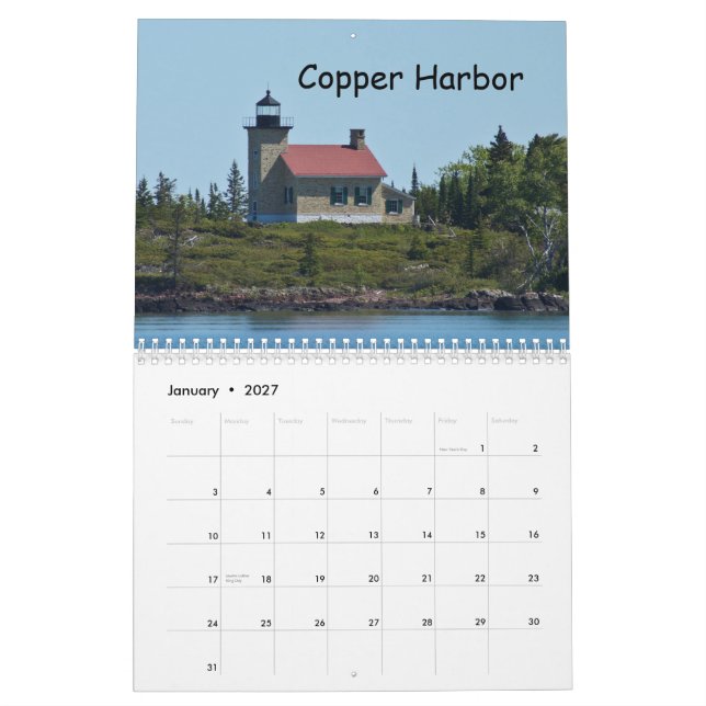 Calendário Faróis superiores da península de Michigan (Jan 2027)