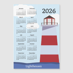 Calendário Farol 2026 Cartão Magnético