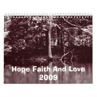 Calendário Fé da esperança e amor 2009