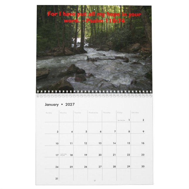 Calendário Fé da esperança e amor 2009 (Jan 2027)