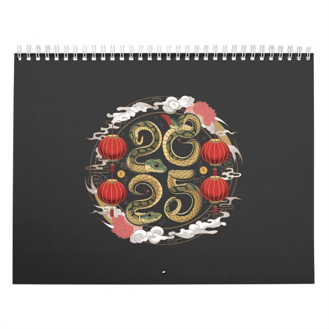 Calendário Feliz Ano Novo Chinês 2025 - Cobra Cultura (Capa)
