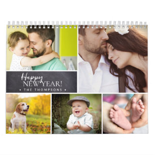 Calendário Feliz ano novo Múltiplas Fotografias Personalizada