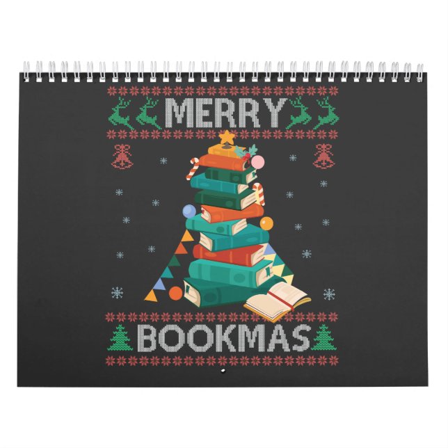 Calendário Feliz Bookmas Engraçada Biblioteca Ugly Xmas Sweat (Capa)