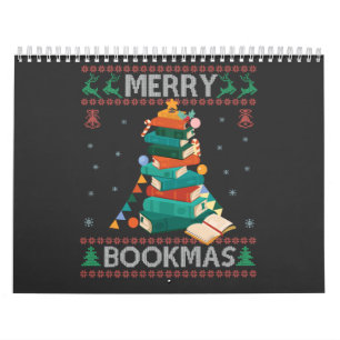 Calendário Feliz Bookmas Engraçada Biblioteca Ugly Xmas Sweat