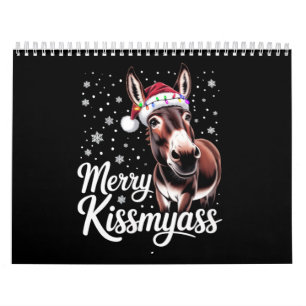 Calendário Feliz Burro Kissmyass Sarcástico Natal Piã Funilca
